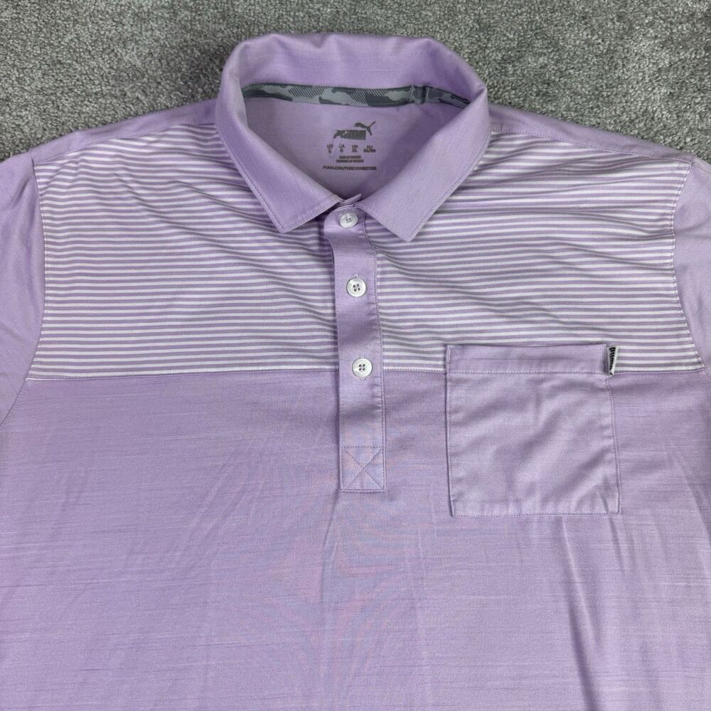 Puma Shirt Men’s Large Pink Short Sleeve  Performance Polo